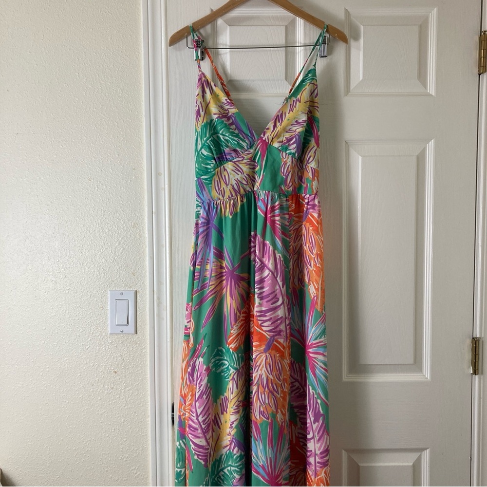 Flying Tomato Floral Printed Cutout Halter Maxi Dress Multicolor Size L